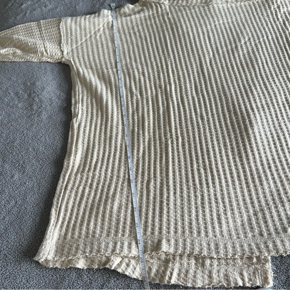 Free People Juicy Long Sleeve Oversized Waffle Knit Sweater in Stone Cold Beige - Picture 15 of 16